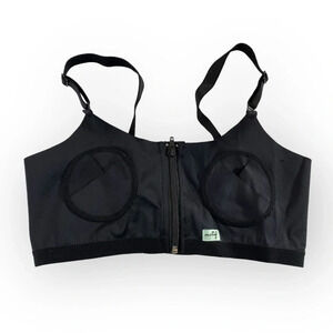 Motif Medical Hands-Free Pumping Bra Women Size XS Black Zip up Adjustable Strap
